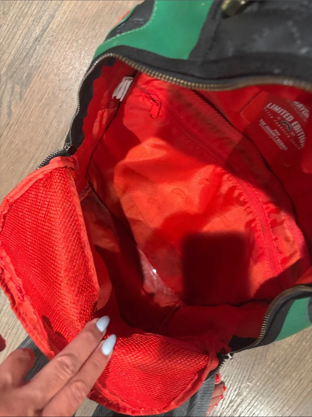 Sprayground Black Green Red Shark Bite Mini Daypack
